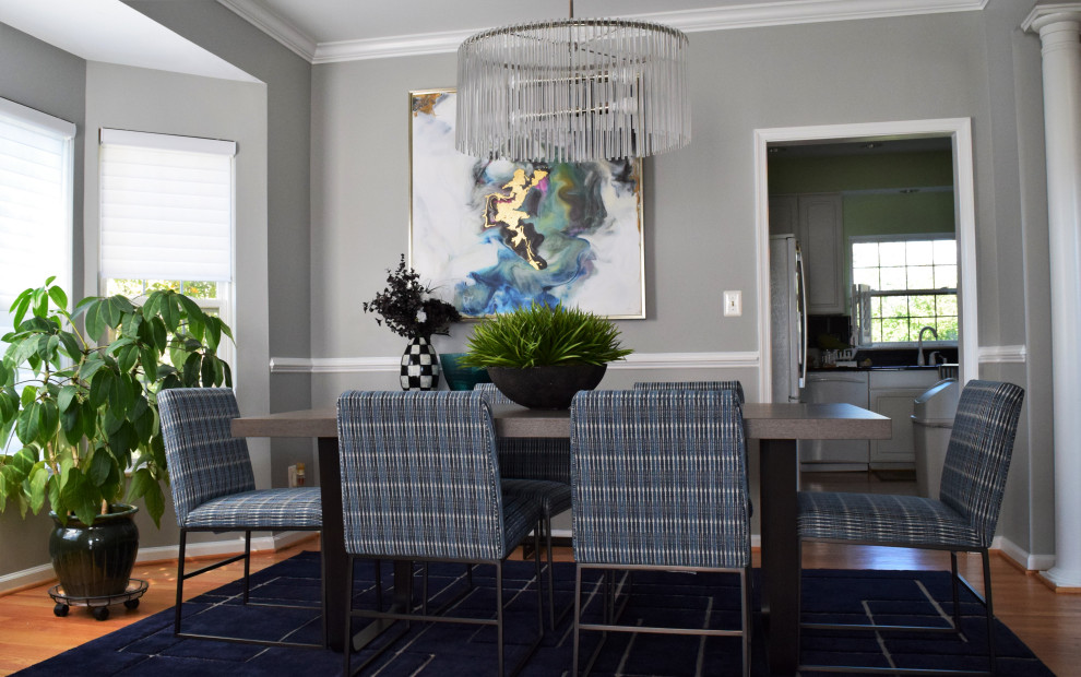 Masculine & Monochromatic Bachelor Pad Ashburn, VA Modern Dining