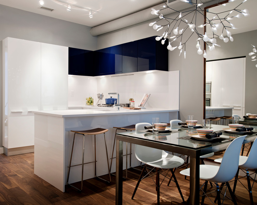 Example of a trendy kitchen/dining room combo design in Vancouver