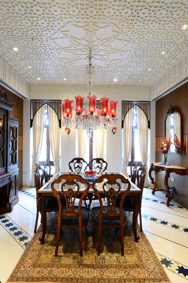 Inspiration for a mediterranean dining room in Hyderabad.