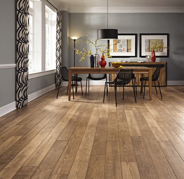 Medium Laminate Flooring | Mannington | Restoration Collection -  Transitional - Dining Room - Salt Lake City - by Ogden's Flooring & Design  | Houzz UK