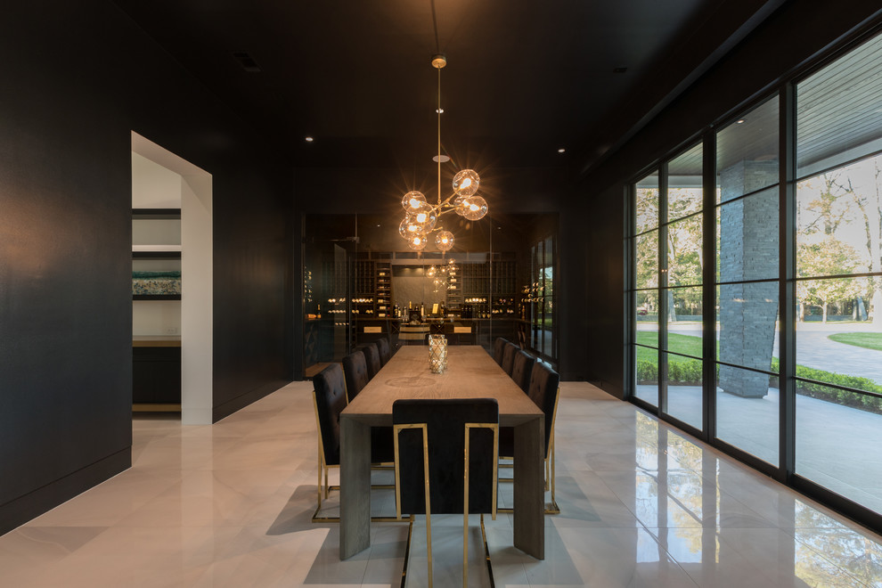 Dining room - contemporary dining room idea in Houston
