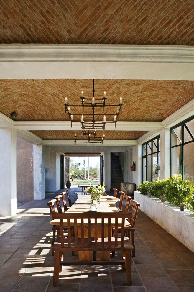 Inspiration for a southwestern dining room remodel in New York