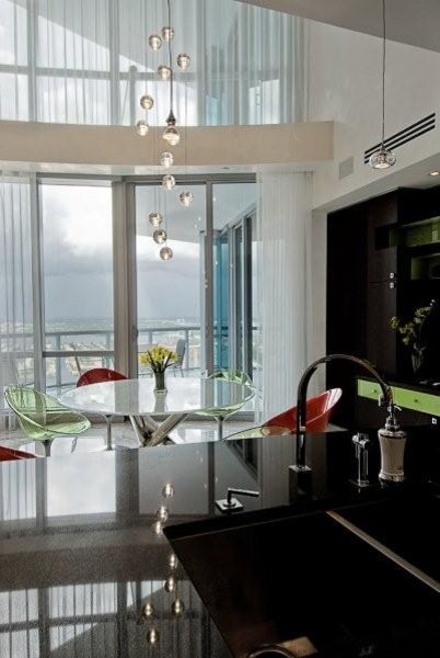Trendy dining room photo in Miami