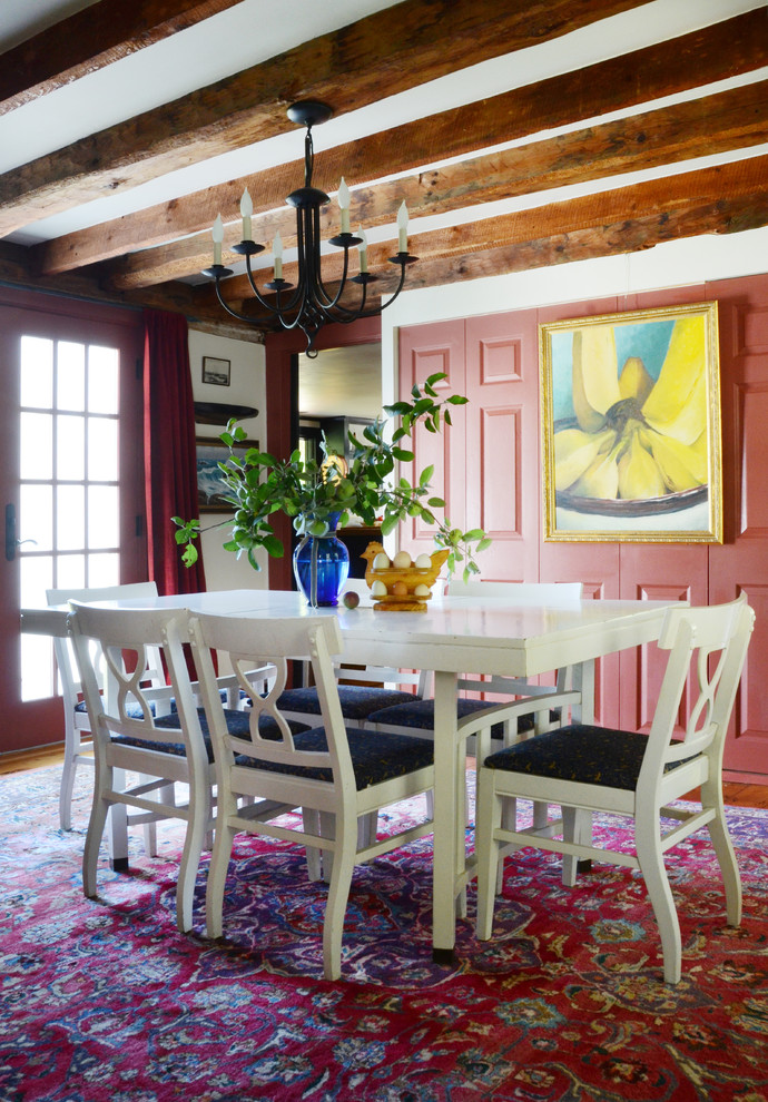 Inspiration for a rustic dining room remodel in Portland Maine