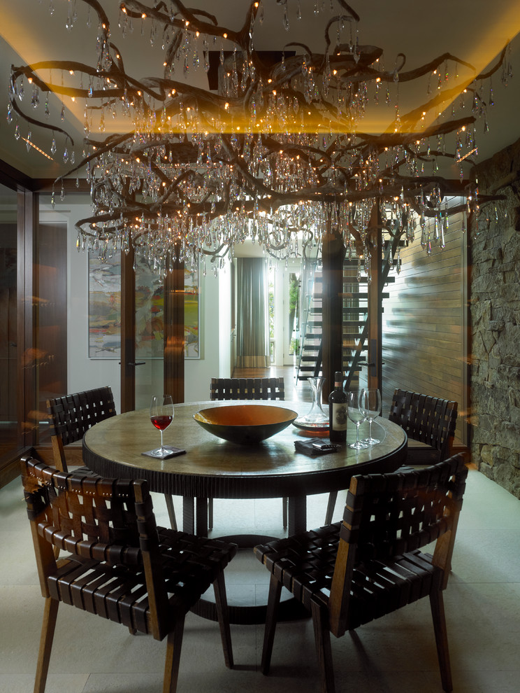 Inspiration for a mid-sized transitional enclosed dining room remodel in Chicago with no fireplace