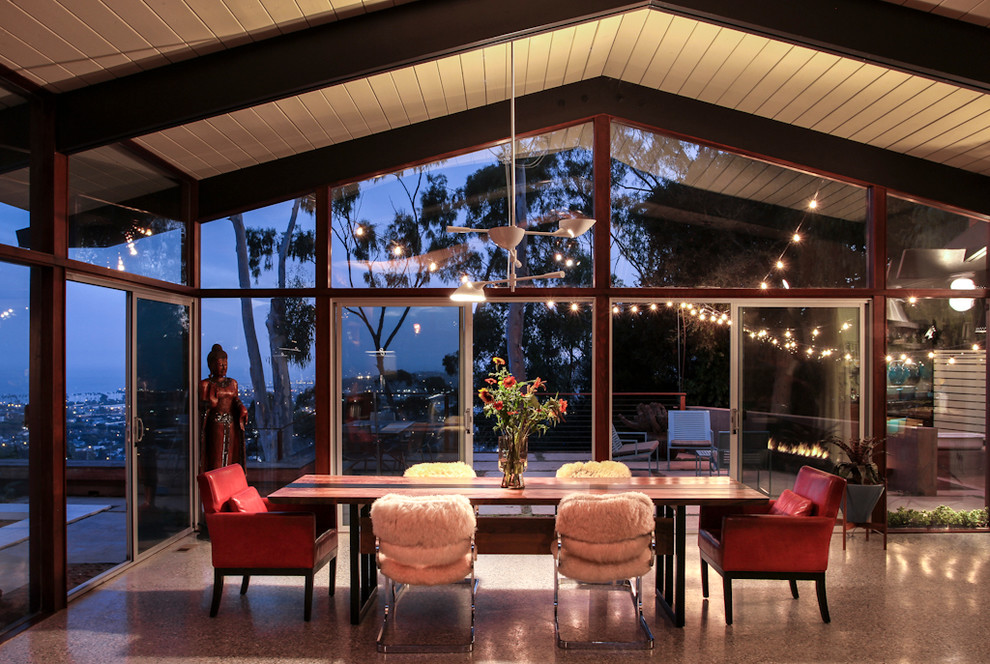 Inspiration for a midcentury dining room in Santa Barbara.