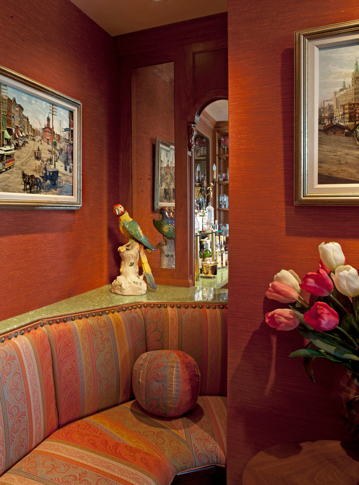 Dining room - mediterranean dining room idea in Milwaukee