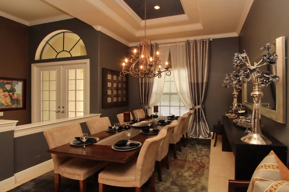 Mixed Metals Dining Traditional Dining Room Tampa by Cruz
