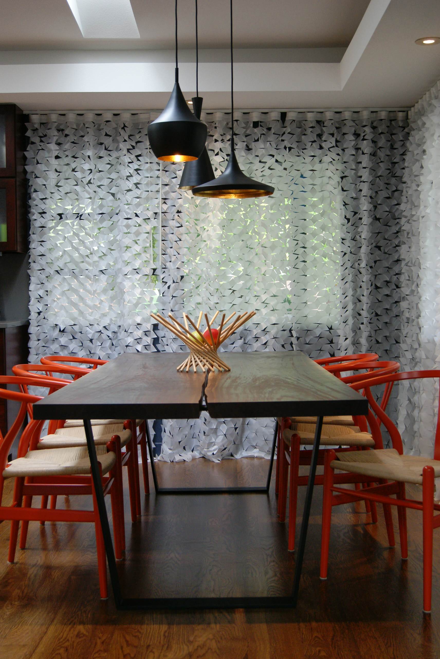 Orange wishbone chair discount