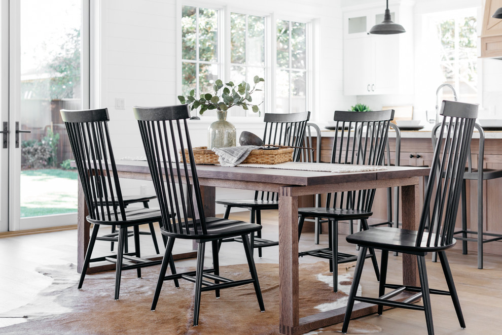 Modern Farm Table with Windsor Chairs in Open Kitchen - Farmhouse ...