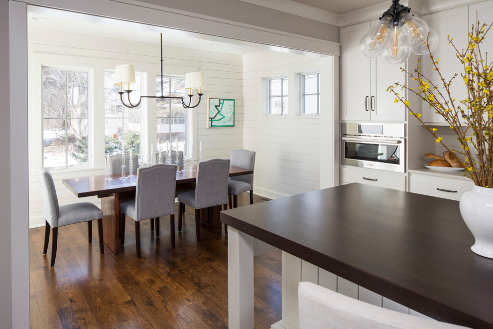 This is an example of a farmhouse dining room in Minneapolis.