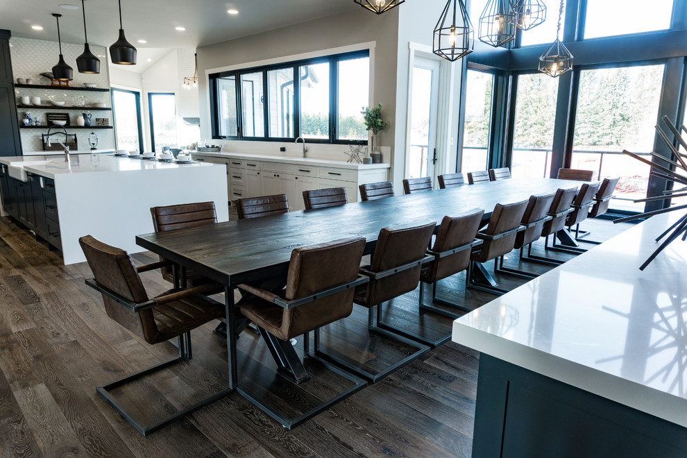 Modern Farmhouse Industrial Dining Room Edmonton by Contrast