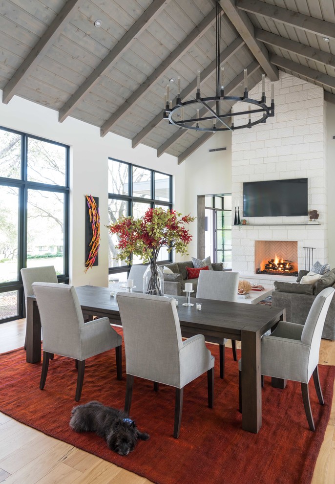 This is an example of a farmhouse dining room in Austin.
