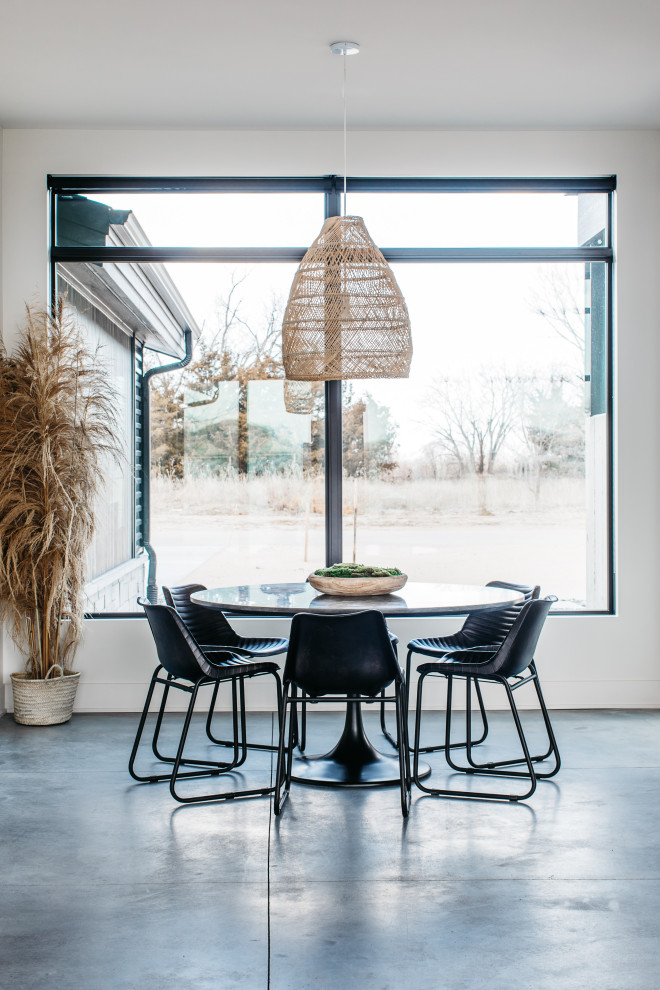 This is an example of a scandi dining room in Omaha.