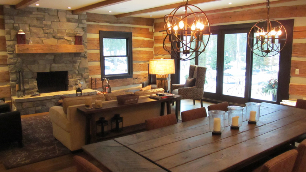 Design ideas for a rustic dining room in Toronto.