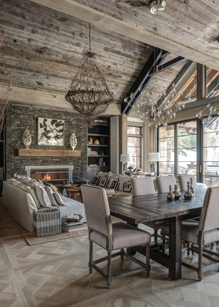 Photo of a rustic dining room in San Diego.