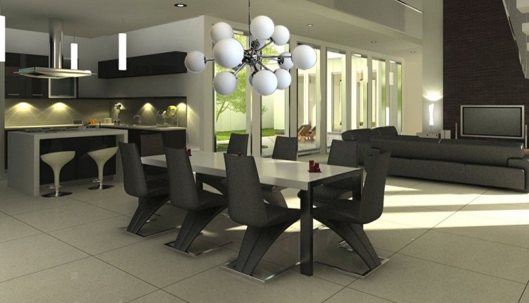 Dining room - modern dining room idea in New York