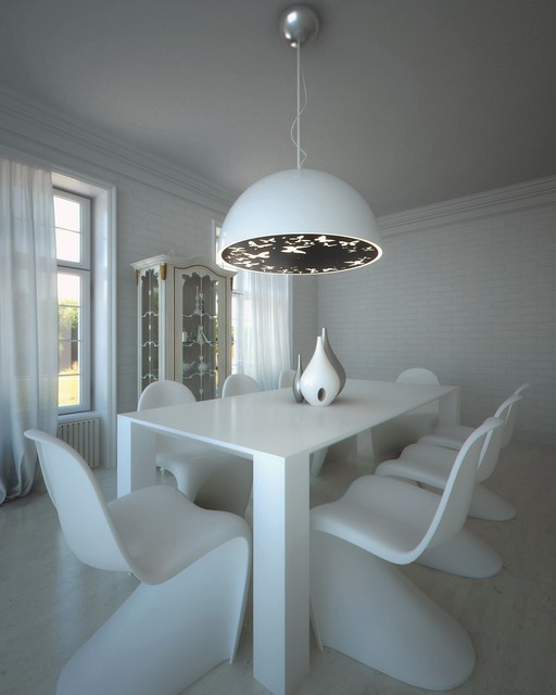 Modern White Enclosed Dining Room Contemporary Dining Room Miami