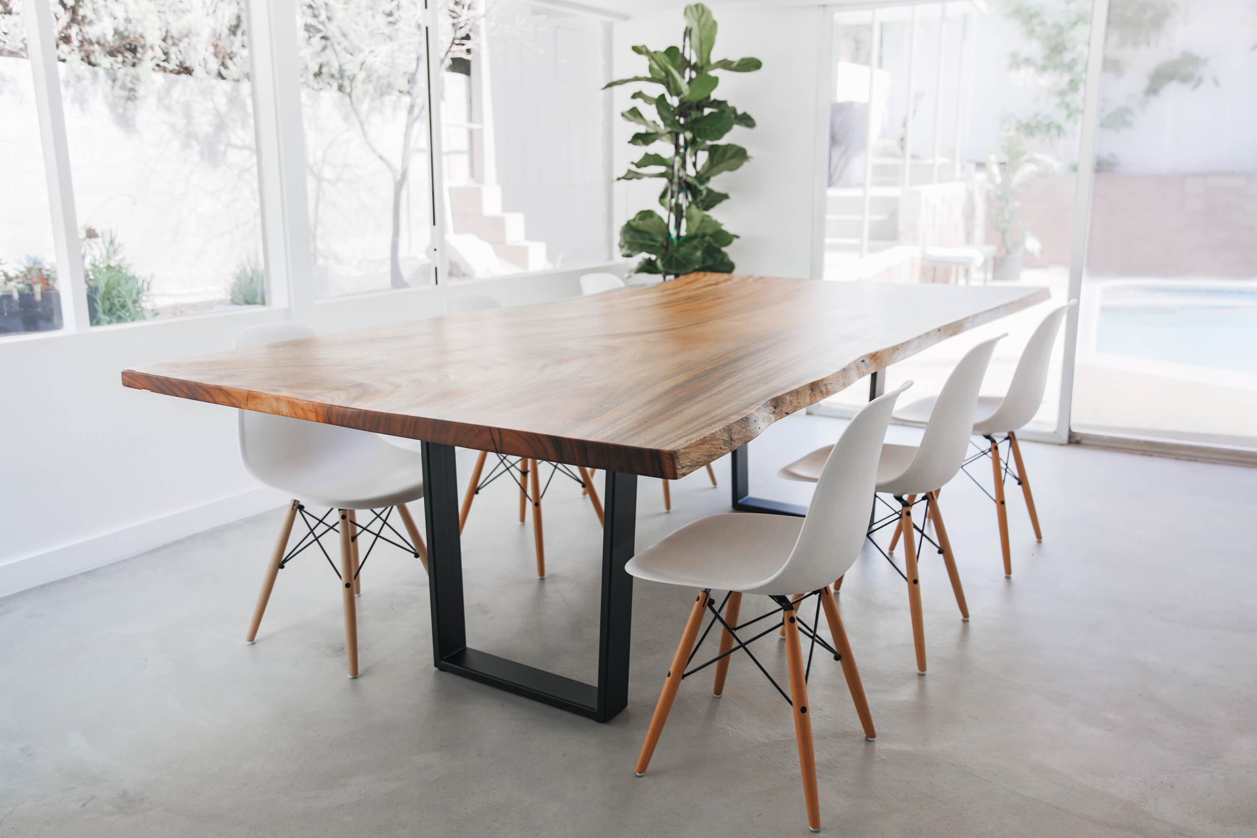 Monkeypod Live Edge Dining Table Midcentury Dining Room Los Angeles By Stockton Heritage Houzz