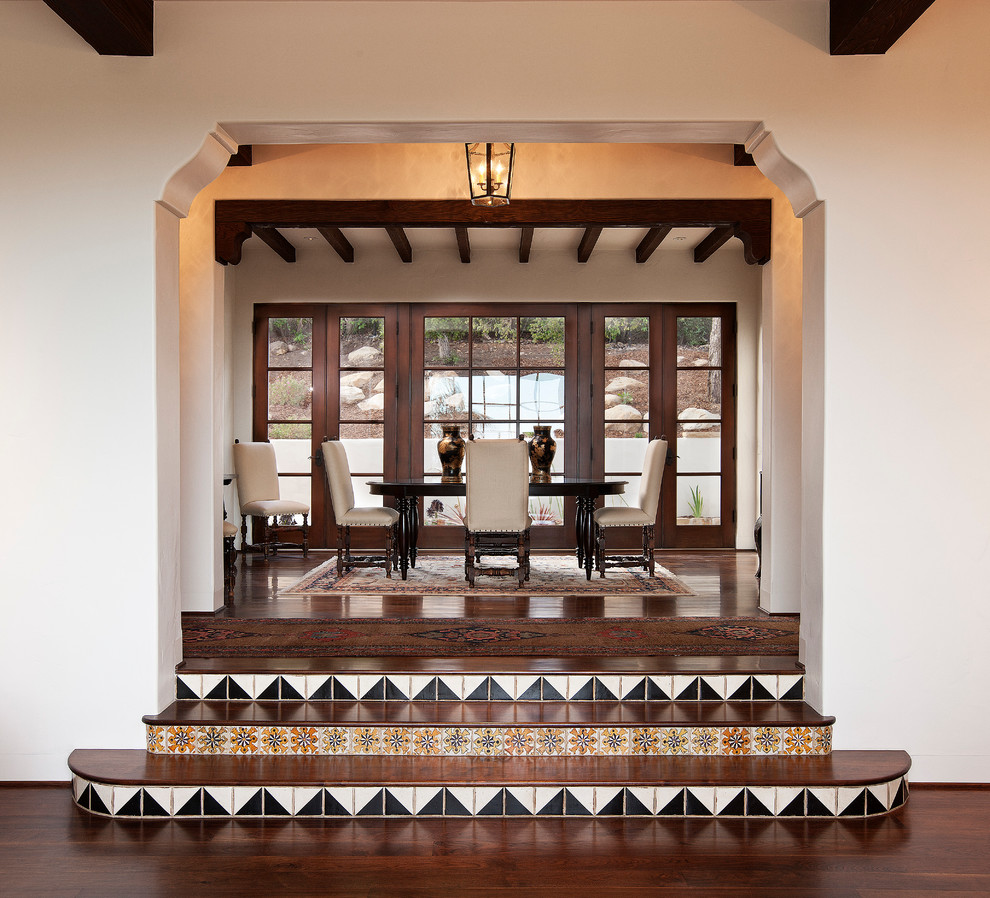 Enclosed dining room - mediterranean enclosed dining room idea in Santa Barbara