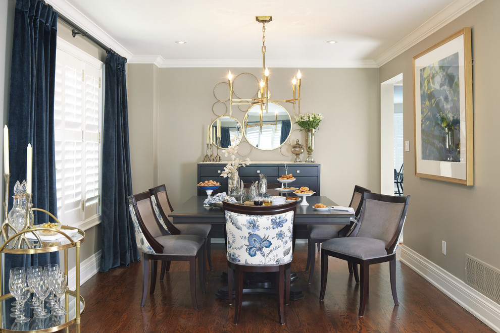 Photo of a contemporary dining room in Toronto with beige walls.