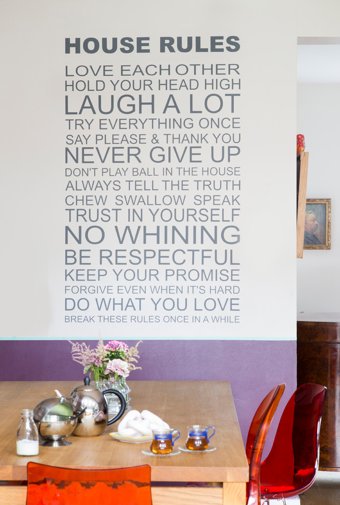 Inspiration for a large contemporary dining room remodel in London