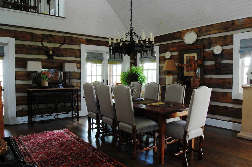 Mountain style dining room photo in New York