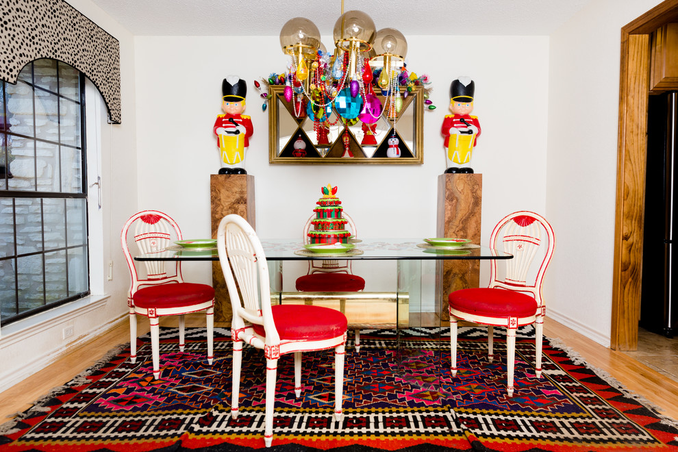 This is an example of a bohemian dining room in Austin.
