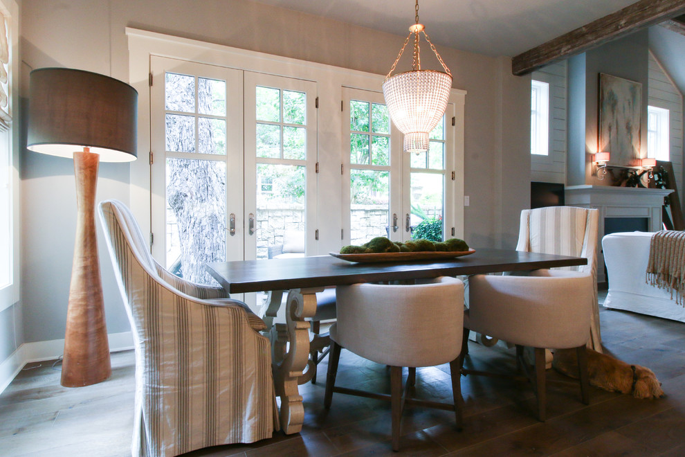 Example of a cottage chic dining room design in Other