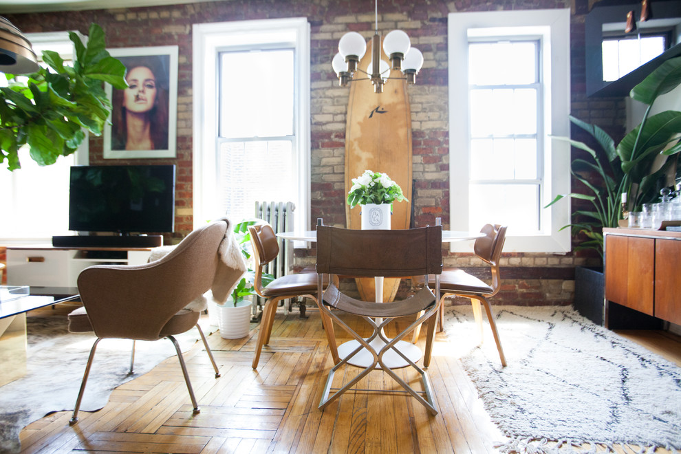 Inspiration for an industrial dining room remodel in New York