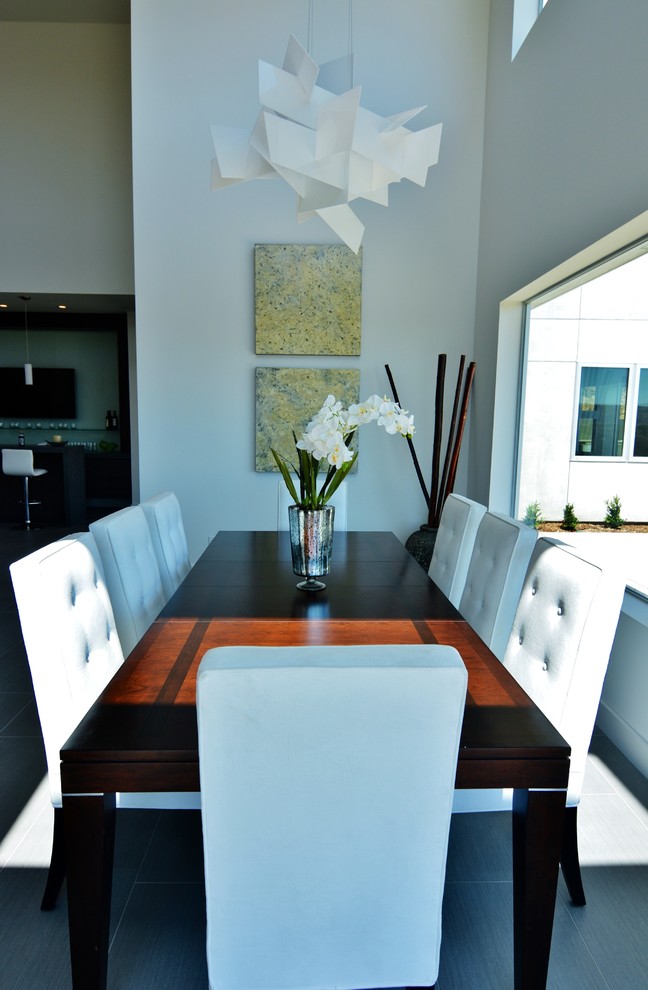 Example of a trendy dining room design in Los Angeles