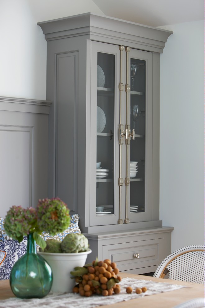 Beach style dining room photo in Boston