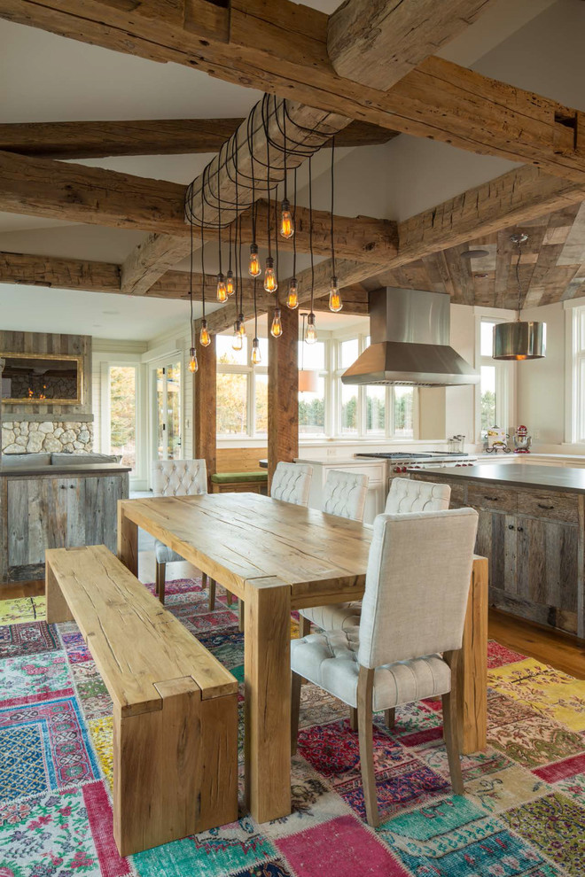 Mountain style dining room photo in Minneapolis