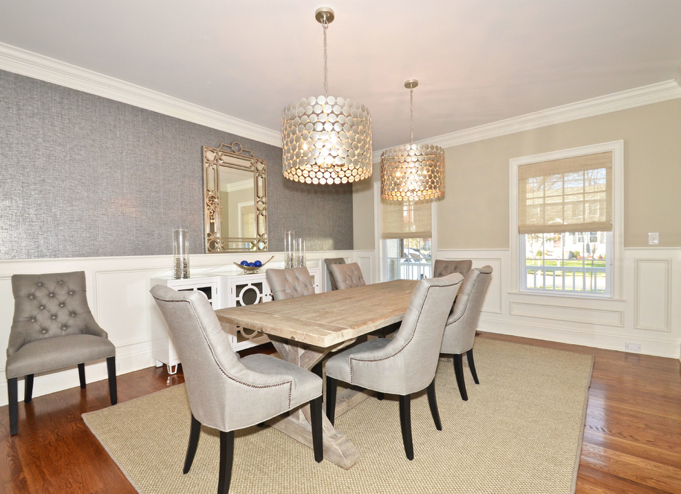 Navy and White gets it right! Transitional Dining Room New York