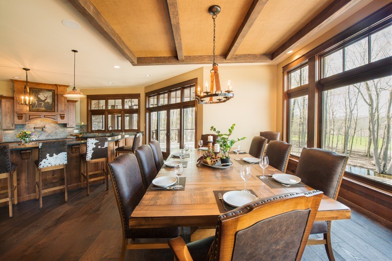 New Build Lodge Style Custom Home Rustic Dining Room York By Karen Hill Interiors Houzz Rustic Dining Room, Lodge Style Dining Room Furniture