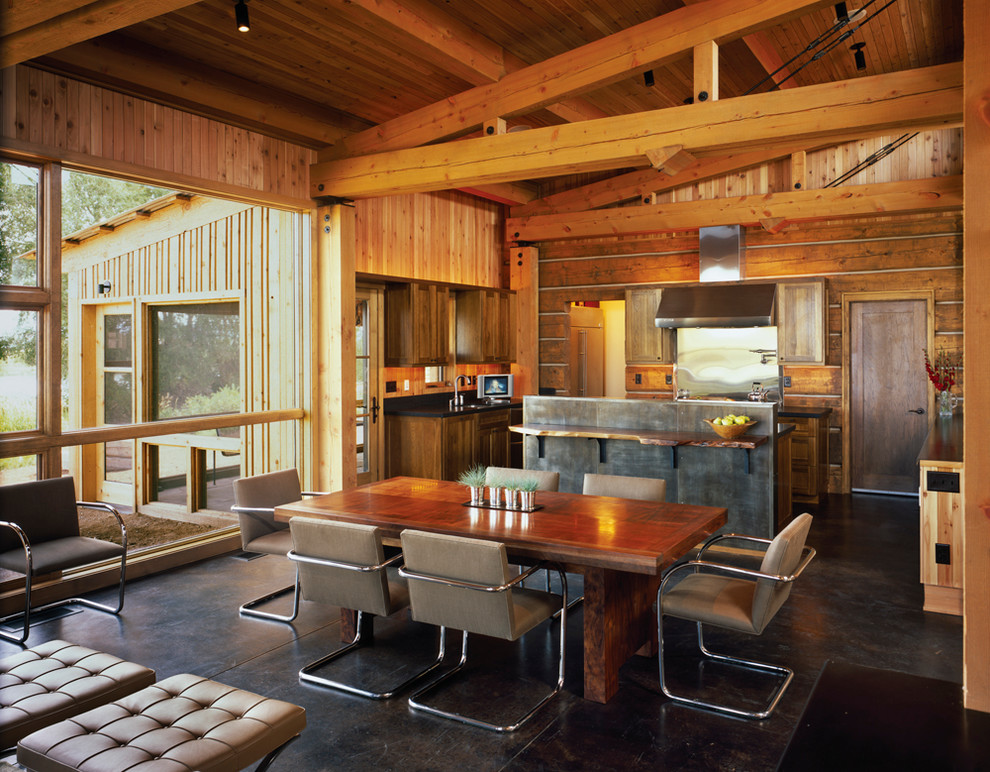 Inspiration for a rustic kitchen/dining room combo remodel in Salt Lake City