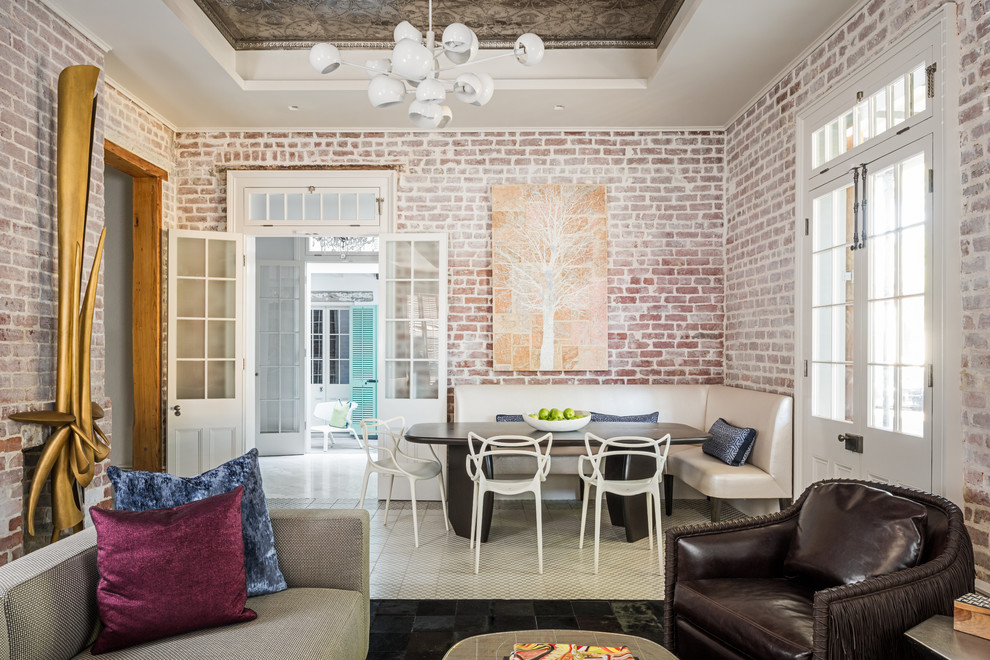 This is an example of a bohemian dining room in Houston.