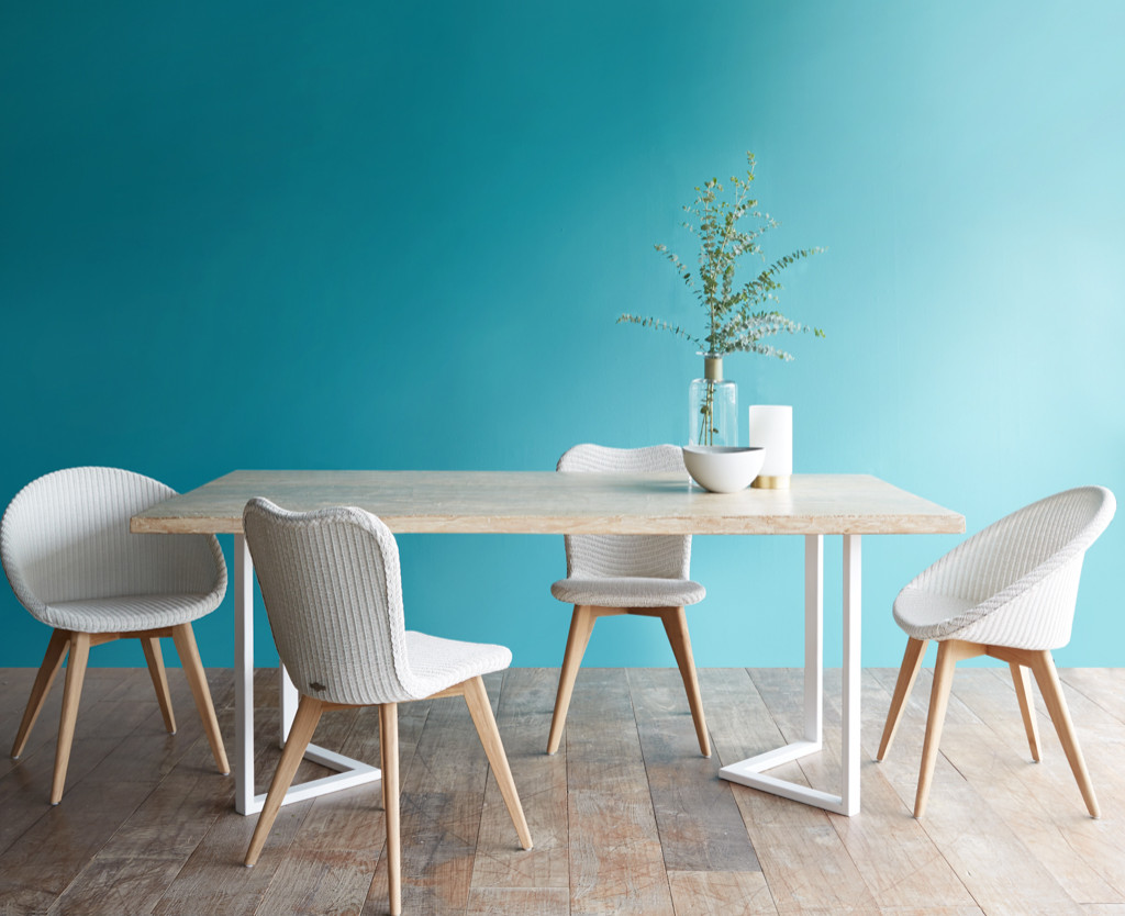 white wash teak dining table