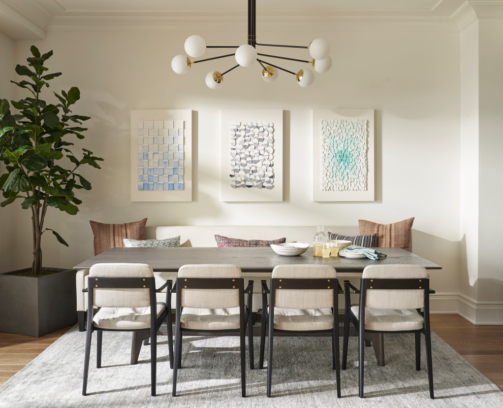 Design ideas for a contemporary dining room in Chicago.