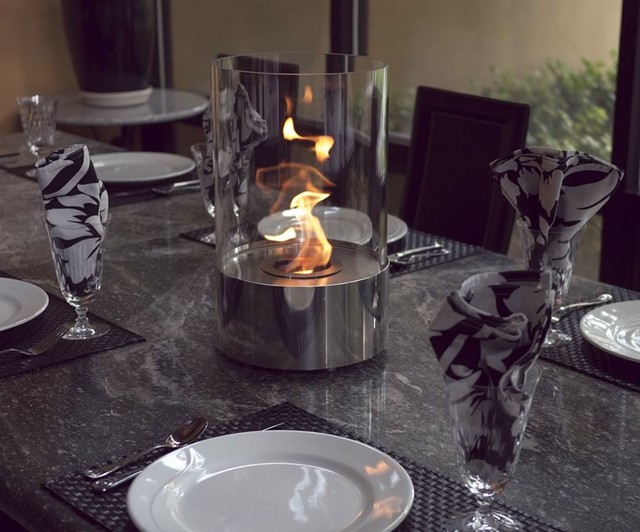 NuFlame Tabletop Accenda Ethanol Fireplace Moderne Salle à Manger