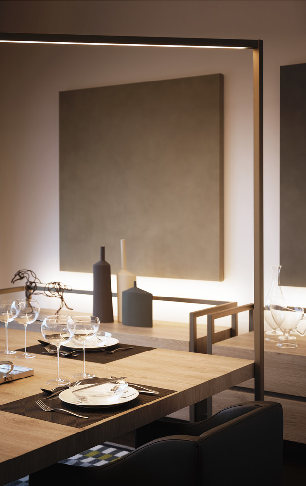 Example of a minimalist dining room design in Milan