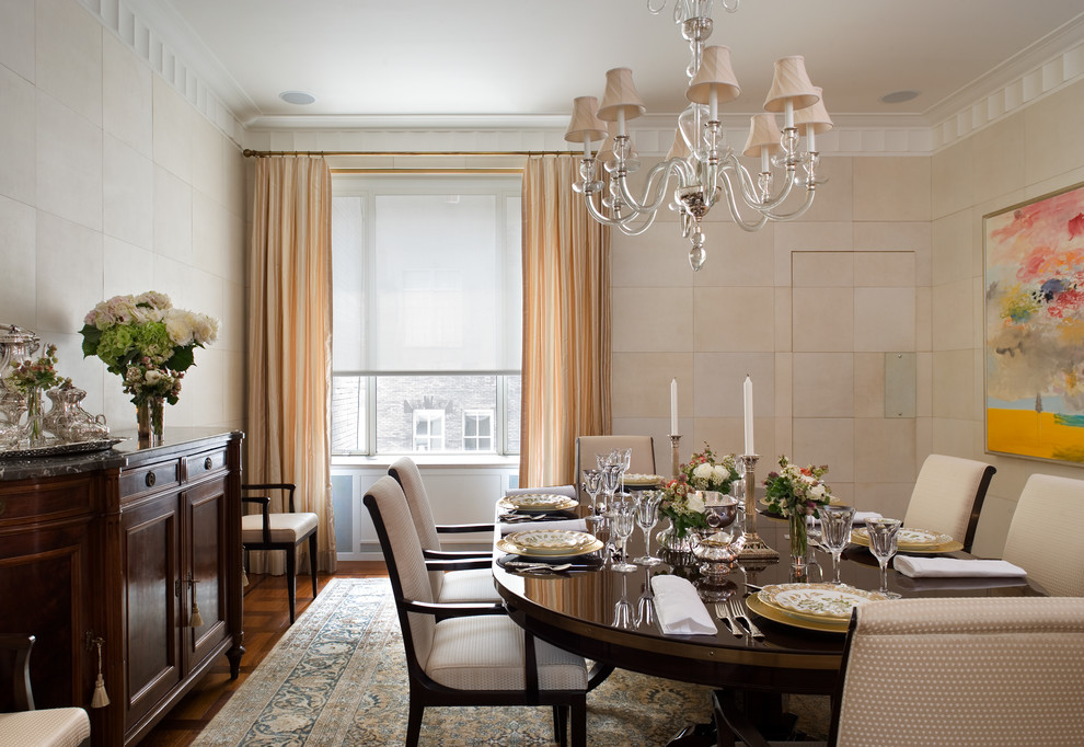 Transitional dining room photo in New York