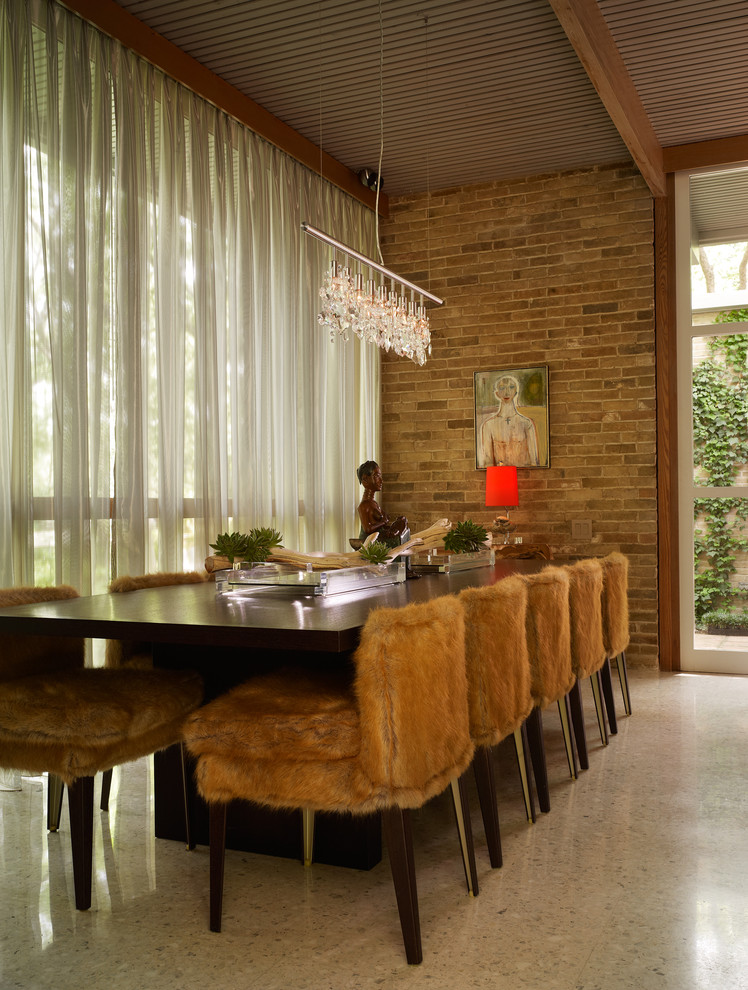 Inspiration for a large mid-century modern dining room remodel in Dallas