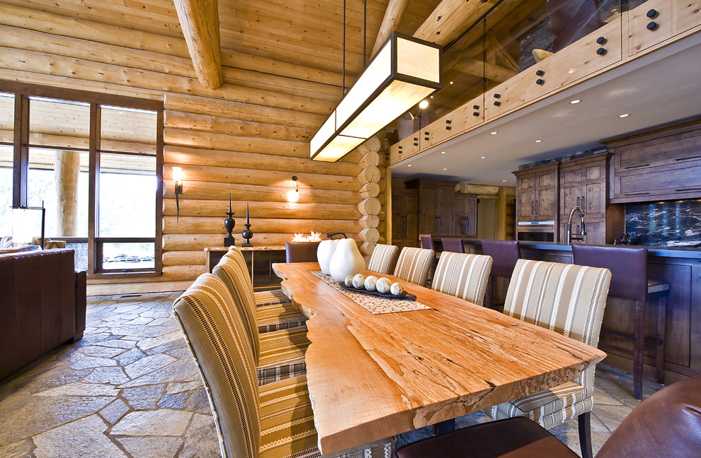 Inspiration for a rustic dining room in Vancouver.