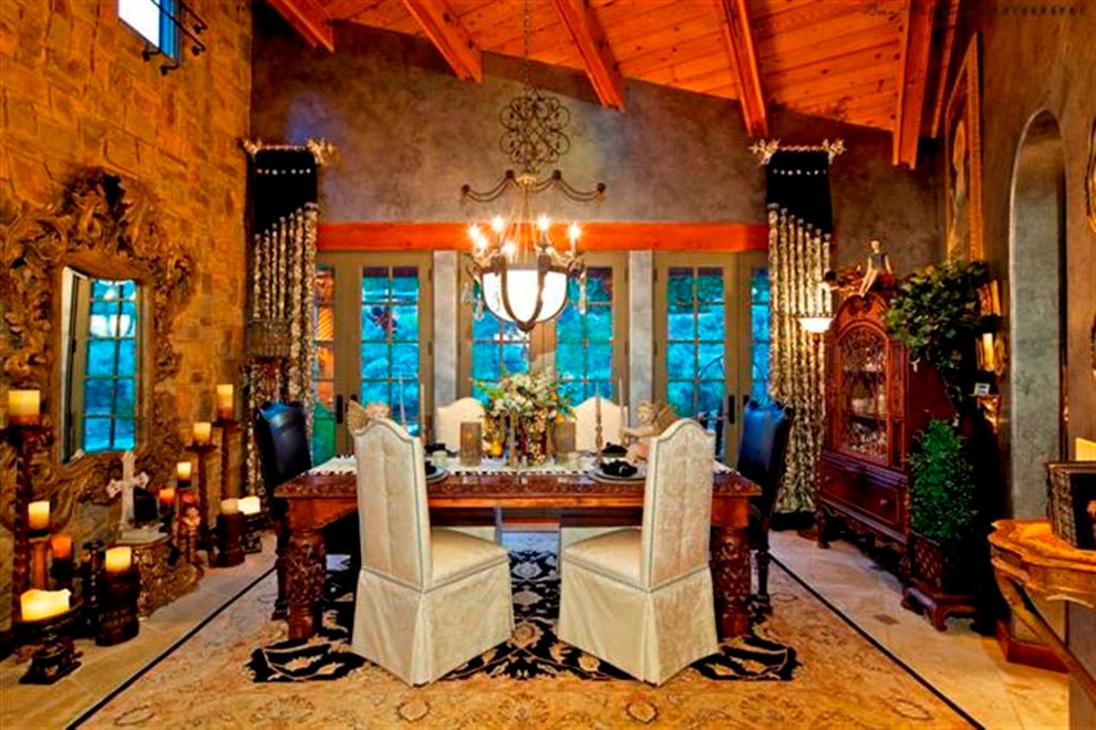 Inspiration for a mediterranean dining room in San Diego.