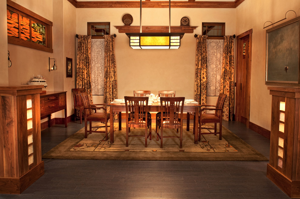 Inspiration for a large rustic cork floor enclosed dining room remodel in Charleston with beige walls and no fireplace
