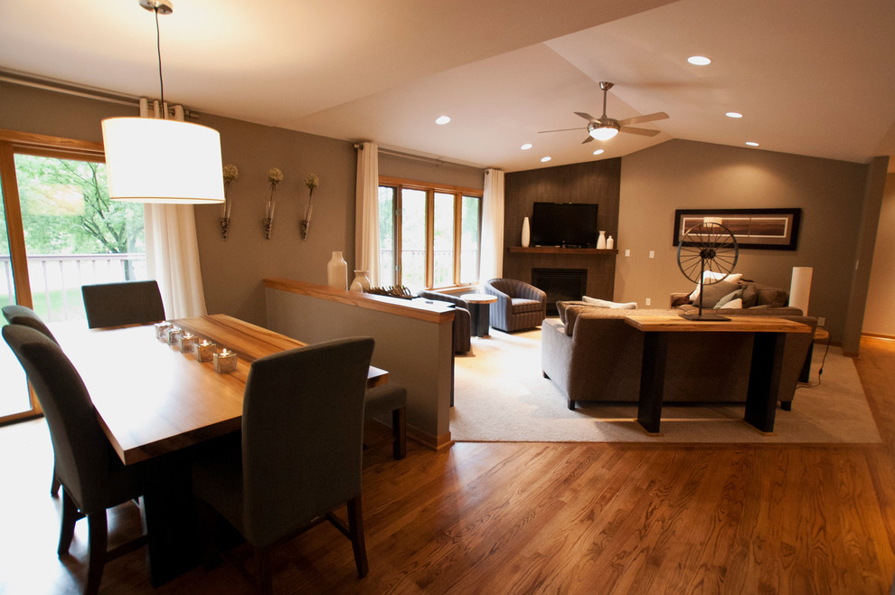 Open living/dining area Modern Dining Room Other by Traci