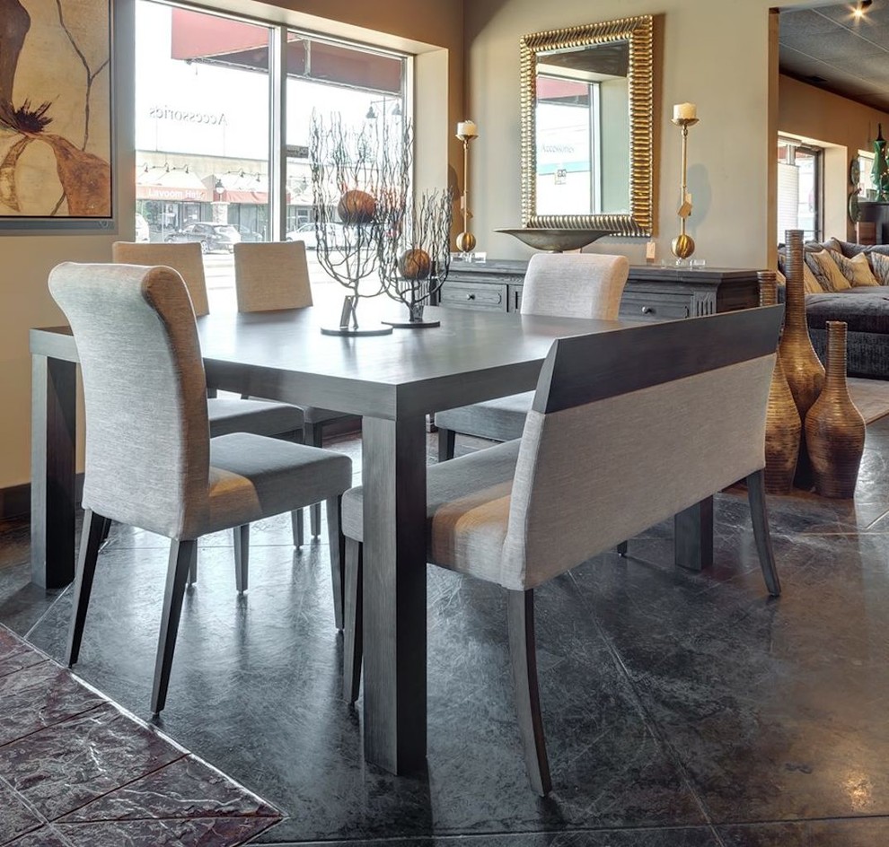 Our Interiors Transitional Dining Room Calgary by Cricklewood