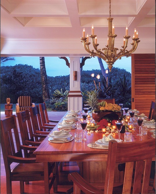 Inspiration for a coastal dining room remodel in Hawaii
