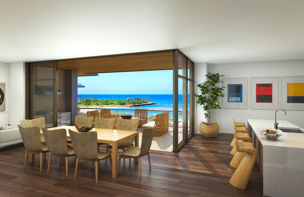 World-inspired dining room in Hawaii.